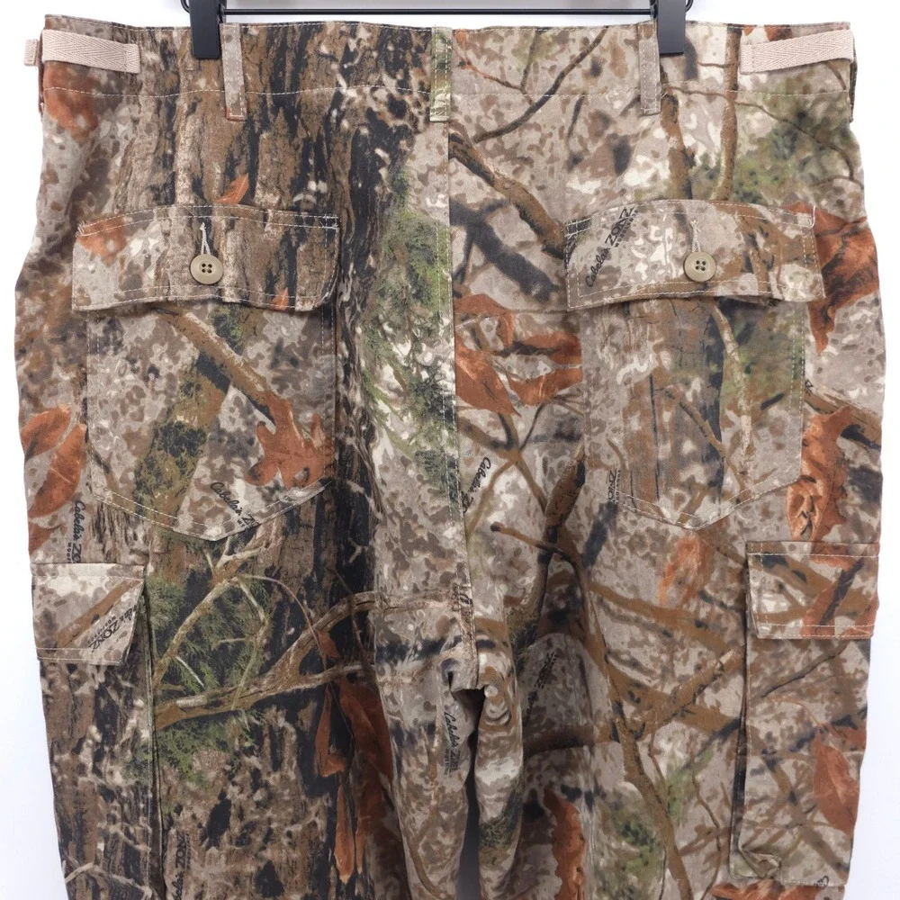 Cabelas Mens Cargo Pants Zonz Woodlands Camo 42 Reg‎ Brown Hunting Tactical
